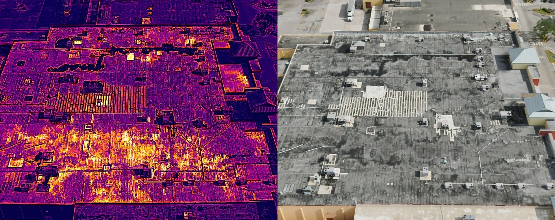 Thermal drone inspection of a Florida building